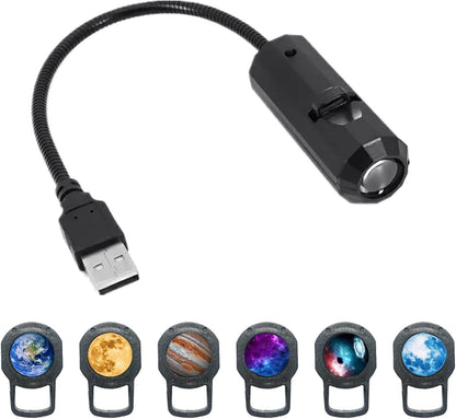 360° Galaxy Projection Light USB Star Night Light Charging Lighting With 10 Film Discs PRO